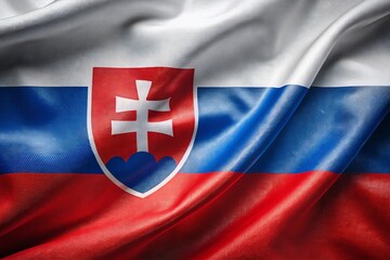Fototapeta premium Slovak Republic Flag, National Flag of Slovakia, Slovakia Flag Image, High Resolution Slovakian Flag Photo, Slovakian National Symbol