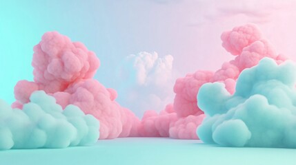 Soft Pastel Clouds with Smooth Gradient Background