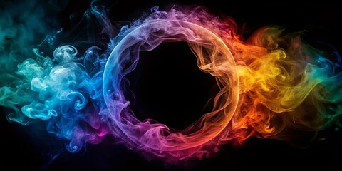 Fototapeta premium Smoke Ring Photography: Abstract Haze, Circular Smoke, Whimsical Vapor, Ethereal Smoke Rings, Mystical Smoke Art, Smoke Photography Background
