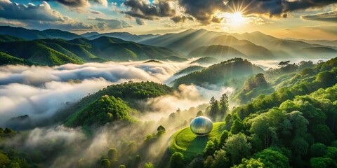 Smoky Mountains Zorb Ball Aerial Drone Photography: Thrilling Adventure Views