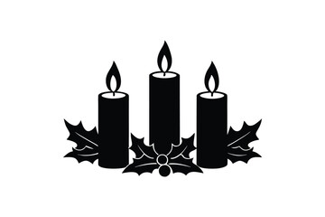 "Christmas Candles Silhouette Vector Illustration"

