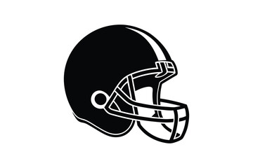 American Football Helmet Silhouette Vector Illustration

