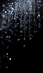Elegant Sparkling Glitter Falling on Dark Background for Glamorous Wallpaper Design