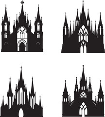 Fototapeta premium Silhouette of Modren Church