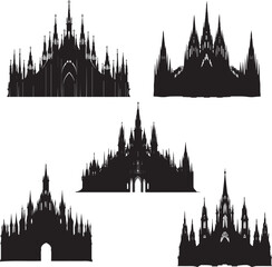 Fototapeta premium Set of Modren Churches Silhouette