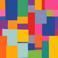 Abstract Geometric Pattern: A vibrant and dynamic composition of colorful squares and rectangles, creating an eye-catching visual rhythm.  