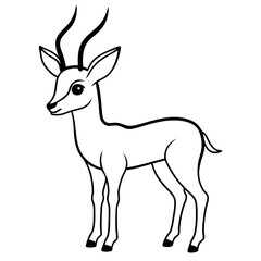 cute springbok  line art vector 