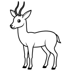 Obraz premium cute springbok line art vector 