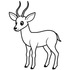 cute springbok  line art vector 
