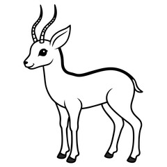 cute springbok  line art vector 