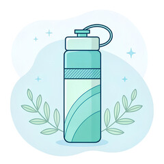 bottle of water and leaf