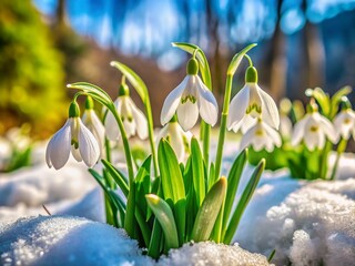 Spring Snowdrops Vertical Video: Panoramic View of Delicate White Flowers