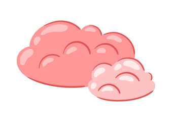 Illustration of clouds. Cartoon cute image of overcast sky.