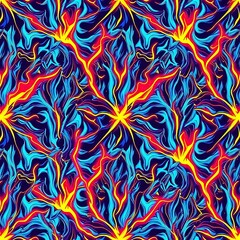 Abstract Blue and Red Lava Pattern 