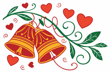 Create stunning designs with this elegant vector line art featuring Valentine-themed winterberry bows on a white background. Perfect for digital art, crafts, and romantic projects. Discover the beauty