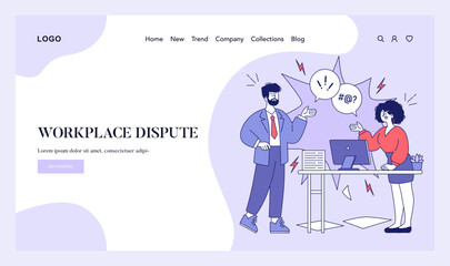 Workplace Disputes. Flat Vector Illustration