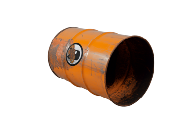 Barrel with toxic waste. Biohazard warning sign human skull with two crossed bones behind it. The symbol indicates that hazardous products death or poisoning