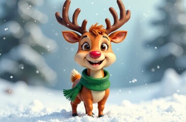 Cartoon christmas reindeer 