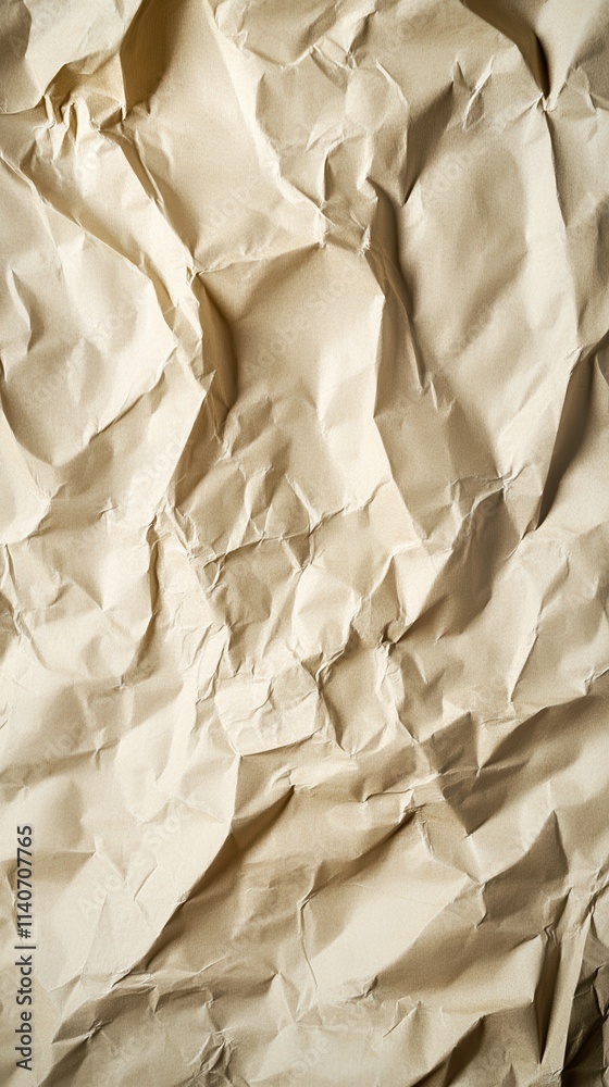 Poster Crumpled paper texture with subtle variations in light and shadow for creative design applications