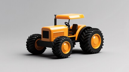 Yellow Farm Tractor  D Render  Agriculture Machinery