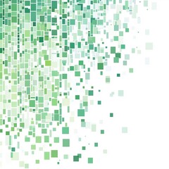 Fototapeta premium Captivating Green Gradient Pixelated Texture with Defined Rectangles on White Background