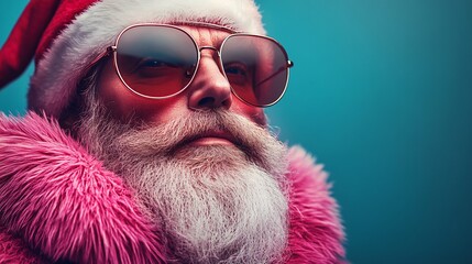 Portrait of a handsome senior Santa Claus