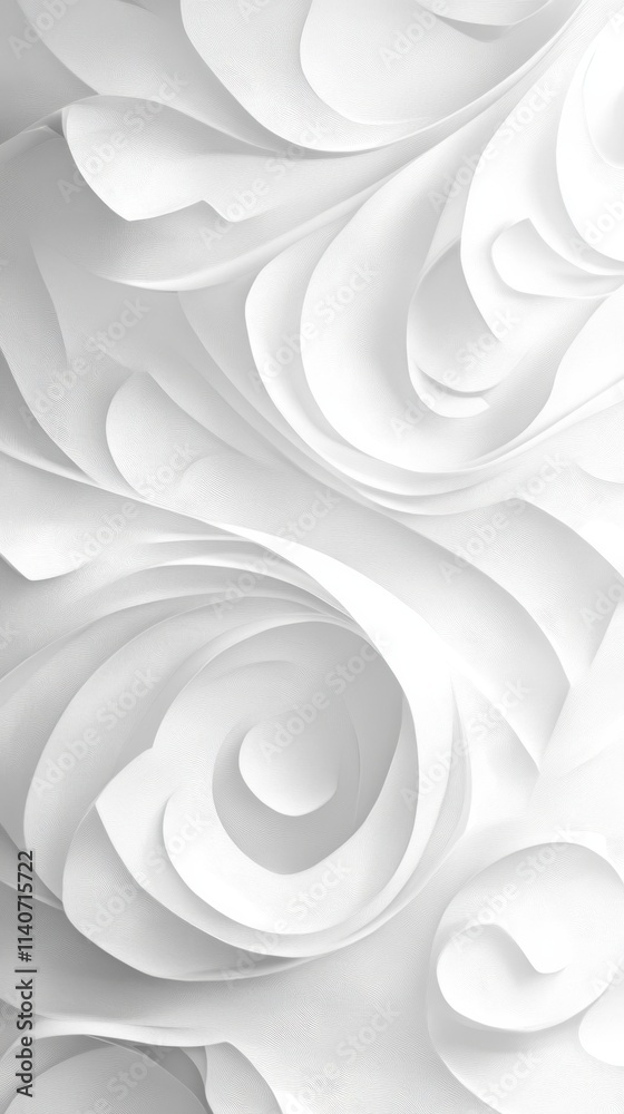 Aufkleber Elegant light gray paper texture with intricate swirls and smooth curves ideal for artistic and design projects