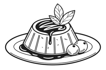 Baked potato pudding icon black outline style minimal Black Color and White Background