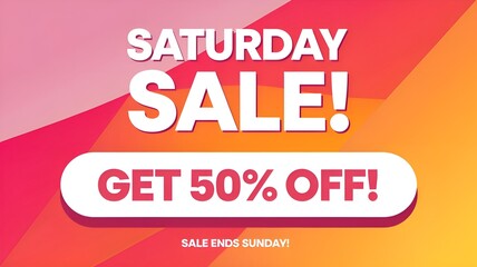 Super Saturday banner template: comic book-style text on an abstract background for a Saturday sale.