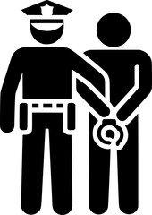 police arrest criminals. Policeman icon. Simple illustration of sign, symbol, vector, art