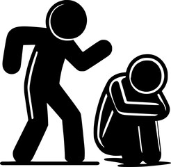 STICK FiGURE IS EXPERIENCED BULLYING sign, symbol, vector, art
