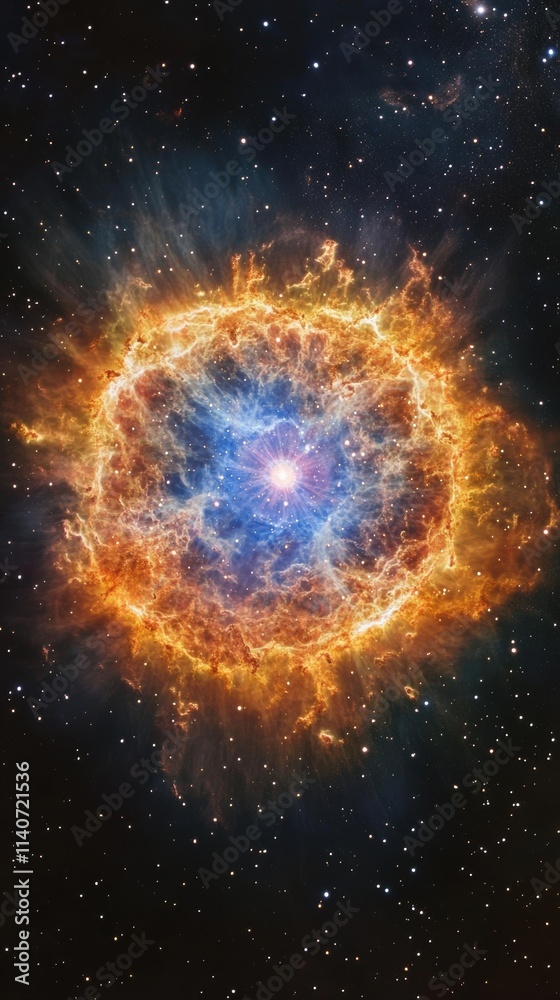 Poster captivating view of a supernova explosion illuminating the cosmic landscape