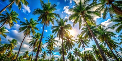 Sunny Indian Coconut Grove:  Stunning Tropical Landscape Photography
