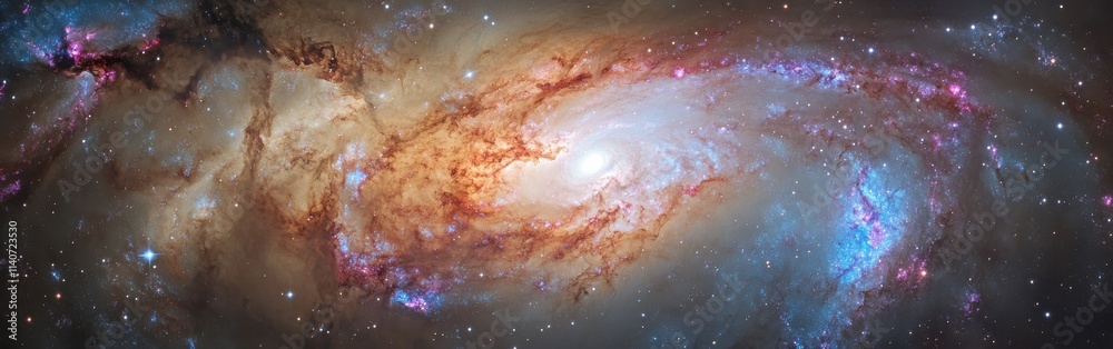 Aufkleber swirling galaxy displays vibrant colors and intricate patterns deep in space