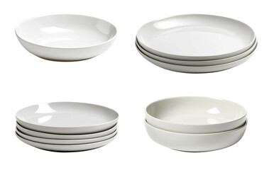 A collection of white bowls showcasing contemporary design elements.