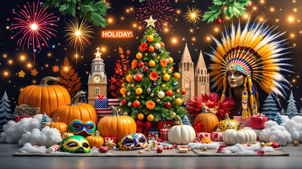 Celebrating State Holidays: A Vibrant Collection of Festive Symbols