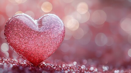 Fototapeta premium A heart shaped balloon with glitter background and open space for copy. 
