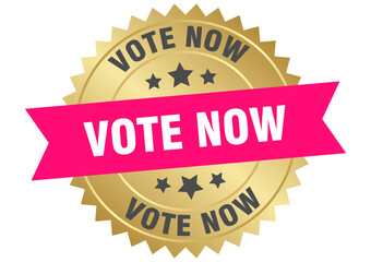 VOTE NOW label. sign isolated on transparent background