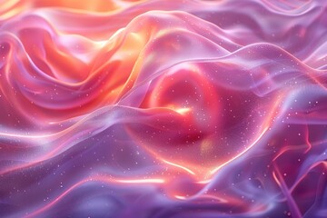 A pink and orange wave with a heart in the middle