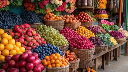 Vibrant Fruit Market Display