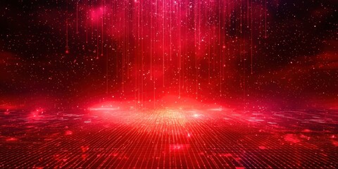 Red background with a red line that is falling