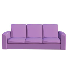 3d rendered cartoon sofa as illustration isolated on transparent background