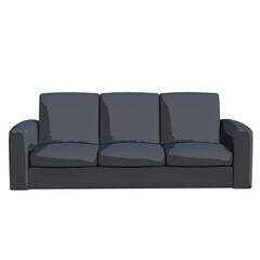 3d rendered cartoon sofa as illustration isolated on transparent background