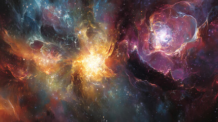 A seraphic presence in the abyss:a celestial battle amidst cosmic chaos. Seraphic. Illustration