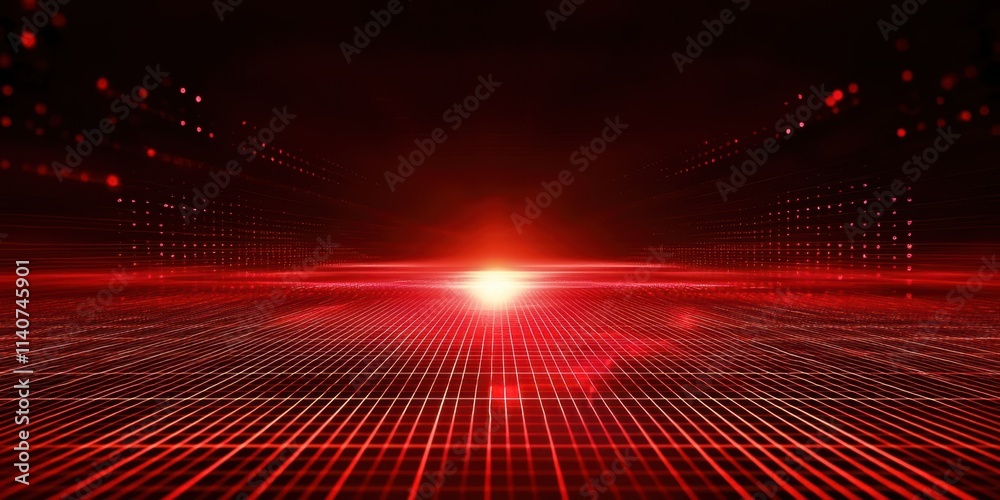 Poster Red background with a red sun in the middle