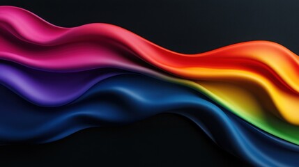 Abstract Rainbow Wave: A Vibrant Digital Art Piece