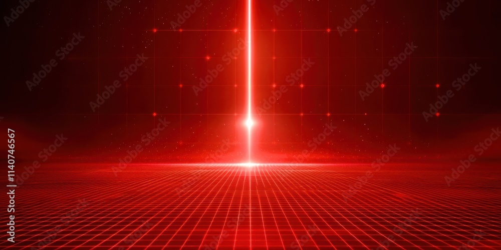Poster red background with a glowing red line