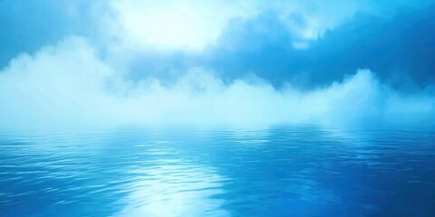 Obraz premium Blue ocean with a white cloud in the sky