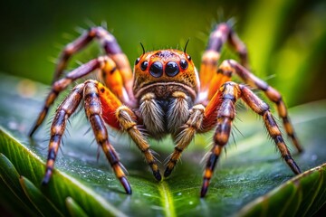 Tiger Spider Photography: Macro Images, Close-Up Shots, Arachnid, Wildlife, Nature, Insect, Eight Legs,  Predator, Jungle Spider, Forest Spider,  Striped Spider,  Amazing Spider, Beautiful Spider,  