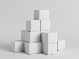 Obraz premium Cube Stack. Abstract Idea in a White Space Studio Setting